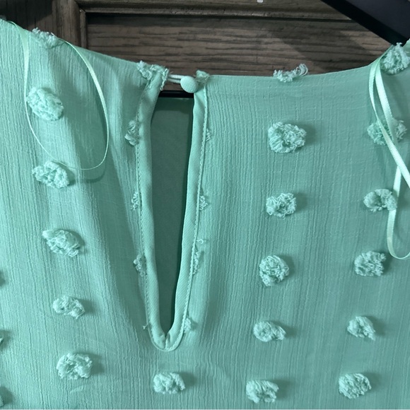 Mint Green Textured Women's Top whimsical - Picture 8 of 8